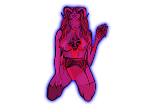 Demon Girl Transparent Sticker